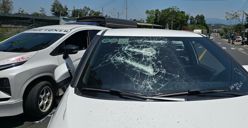 Mâu thuẫn với vợ, đật nát kính xe taxi giữa quốc lộ 20 -0