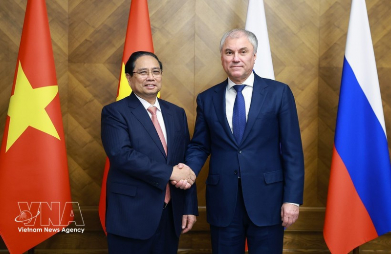 PM Pham Minh Chinh meets with Chairman of Russian State Duma Vyacheslav Volodin -0