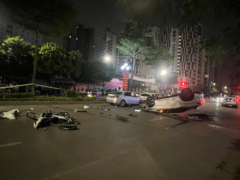 Công an Hà Nội thông tin chính thức về vụ tai nạn giao thông liên hoàn trên đường Trung Kính -0