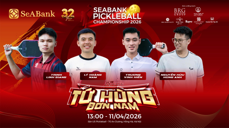 SeABank tổ chức giải Pickleball Championship 2026: Gây quỹ học bổng cho trẻ em nghèo nhân dịp 32 năm thành lập -0