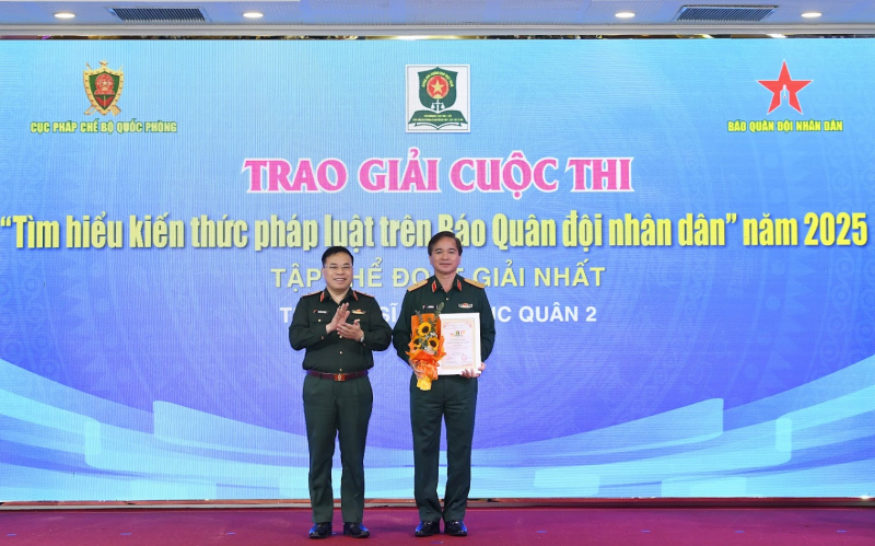 Trao giải cuộc thi “Tìm hiểu kiến thức pháp luật trên Báo Quân đội nhân dân” năm 2025 -0