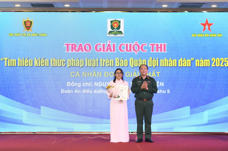 Trao giải cuộc thi “Tìm hiểu kiến thức pháp luật trên Báo Quân đội nhân dân” năm 2025 -0