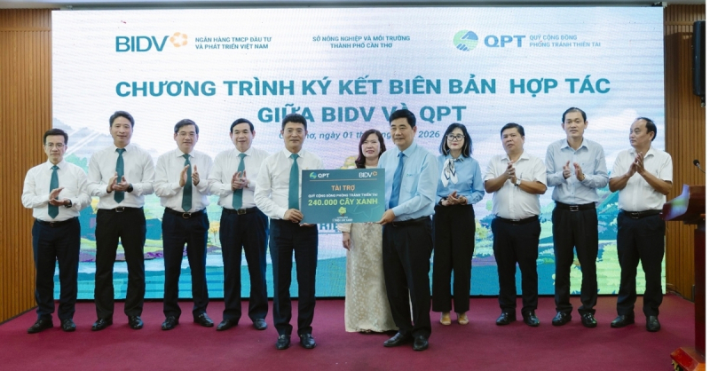 BIDV và QPT hợp tác trồng 240.000 cây xanh tại Đồng bằng sông Cửu Long -0