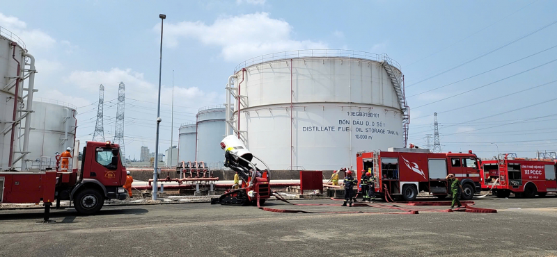 Diễn tập ngăn ngừa cháy nổ ở Công ty Nhiệt Điện Phú Mỹ -0