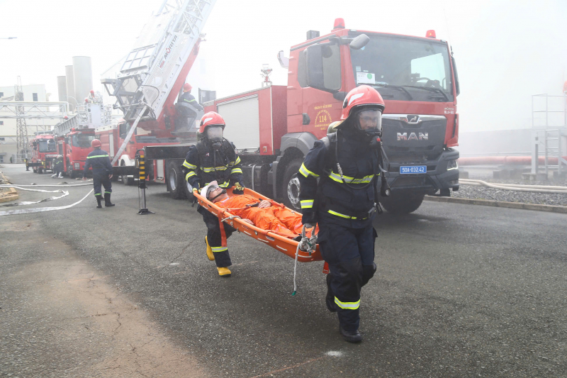 Diễn tập ngăn ngừa cháy nổ ở Công ty Nhiệt Điện Phú Mỹ -0