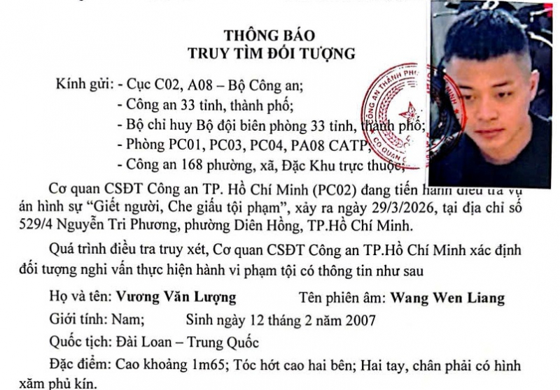 Truy tìm đối tượng người nước ngoài liên quan vụ án giết người tại TP Hồ Chí Minh -0