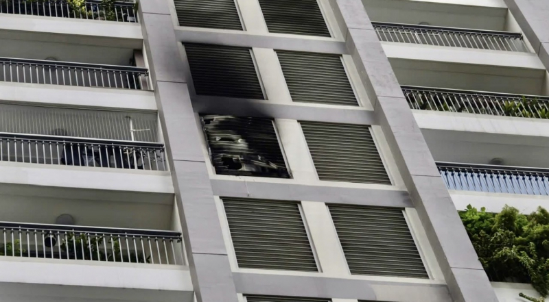 Dùng xe thang chữa cháy căn hộ ở tòa nhà  45 tầng -0