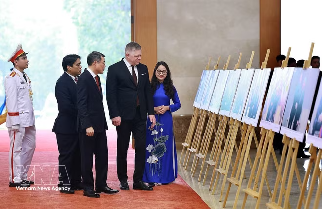 Vietnamese, Slovak PMs witness exchange of documents, chair joint press briefing -0