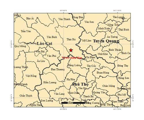 Et jordskjelv inntraff i Thac Ba-kommunen i Lao Cai-provinsen.