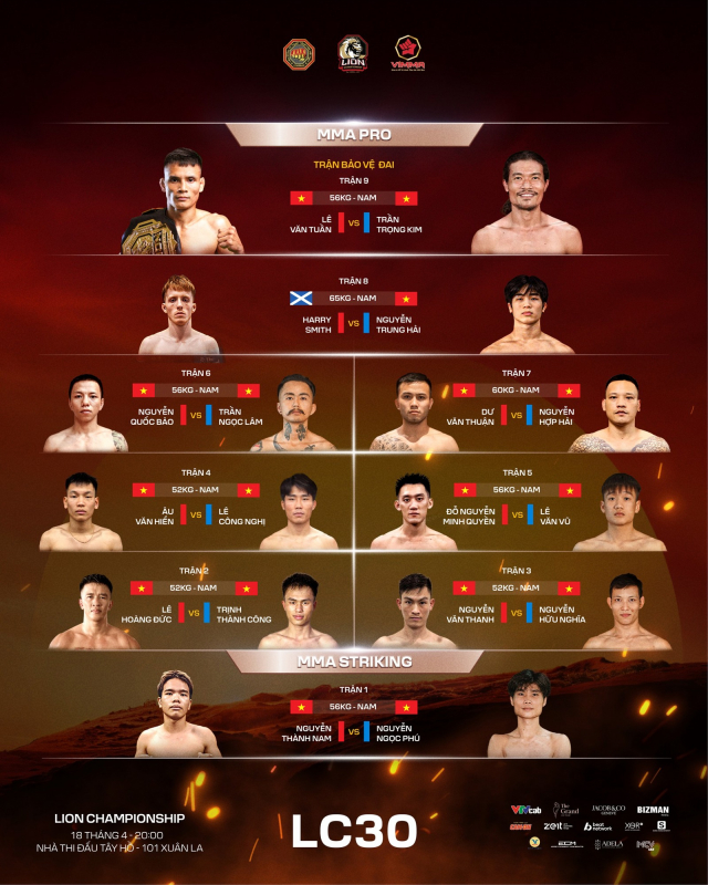 LION Championship 30: Lê Văn Tuấn trước thử thách bảo vệ đai hạng 56kg -0