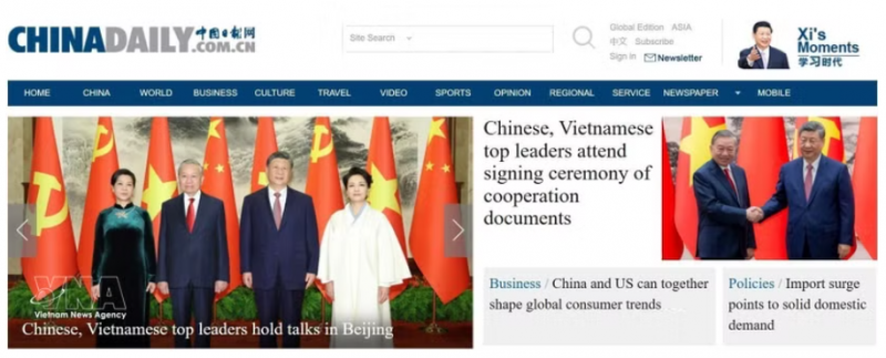 Chinese media highlight top Vietnamese leader’s activities in China -0