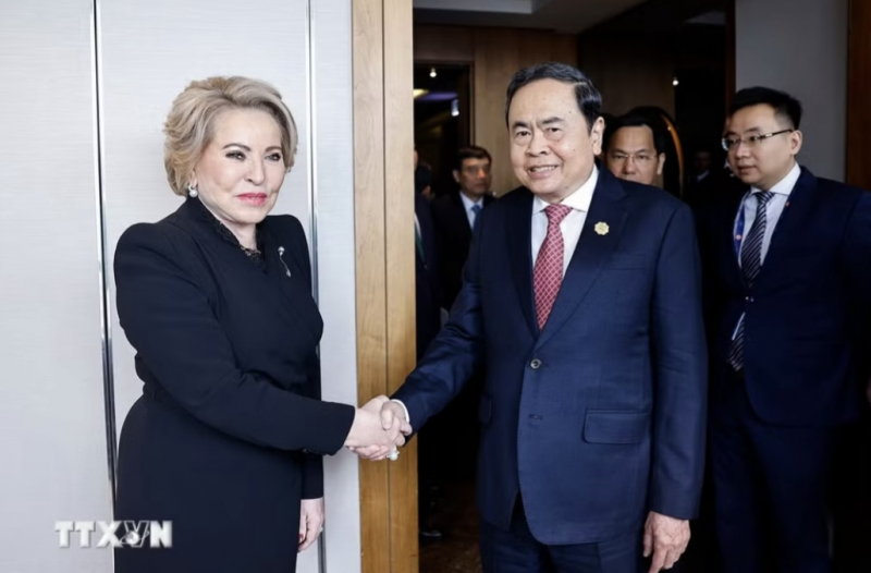 Chủ tịch Quốc hội Trần Thanh Mẫn hội kiến Chủ tịch Thượng viện Bỉ và Chủ tịch Hội đồng Liên bang Nga -0
