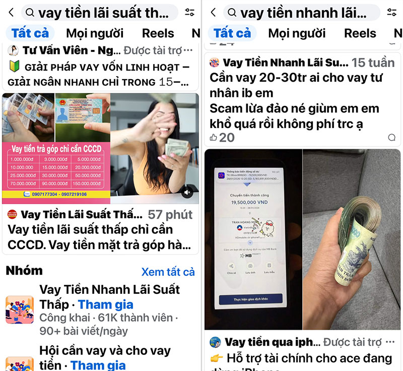 Bẫy lừa khi vay tiền qua app trên mạng xã hội -0