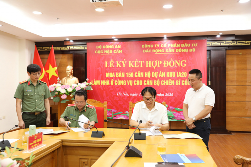 Cục Hậu cần ký kết hợp đồng mua 150 căn hộ phục vụ nhà ở công vụ trong Công an nhân dân  -0