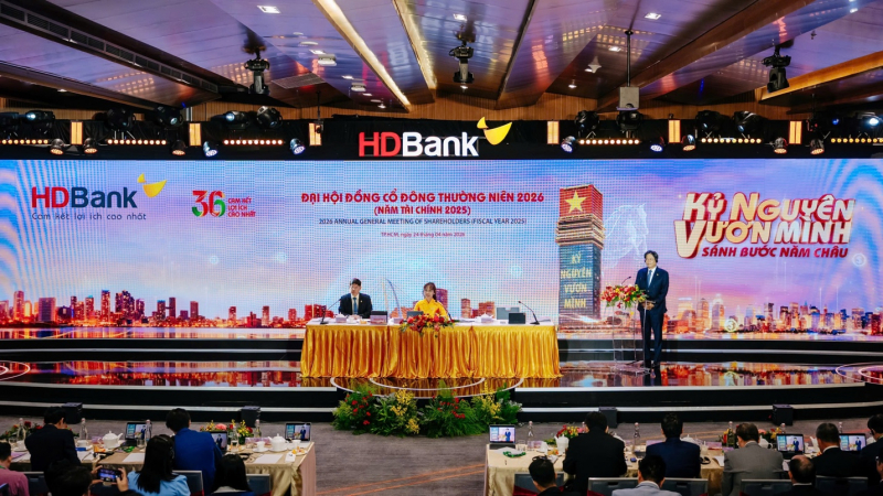 ĐHĐCĐ HDBank 2026: Lợi nhuận kế hoạch tăng 41%, quy mô tiệm cận 1,2 triệu tỷ đồng -0