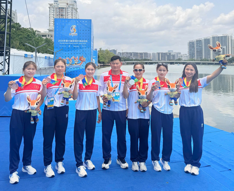 Tay chèo CAND Diệp Thị Hương thi đấu xuất sắc tại Giải vô địch canoeing châu Á 2026 -0
