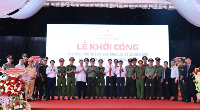 Khởi công xây dựng trụ sở Công an 3 xã biên giới tại Lâm Đồng -0