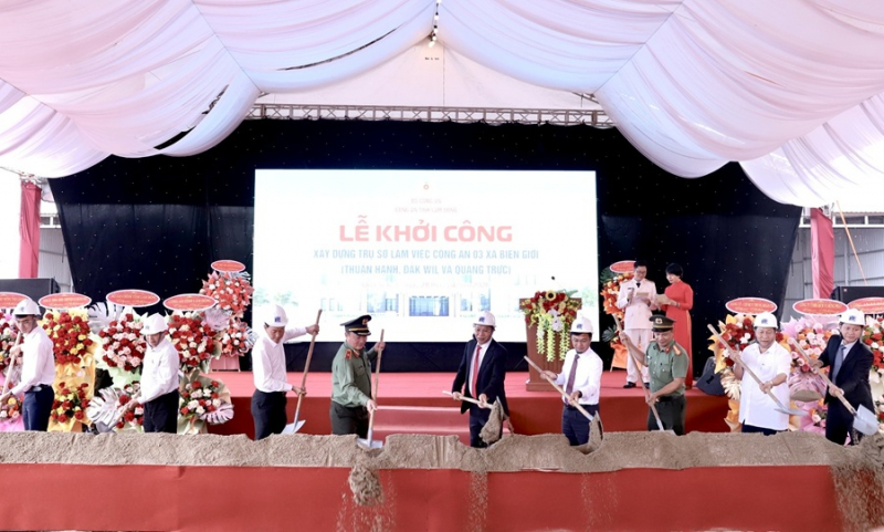 Khởi công xây dựng trụ sở Công an 3 xã biên giới tại Lâm Đồng -0