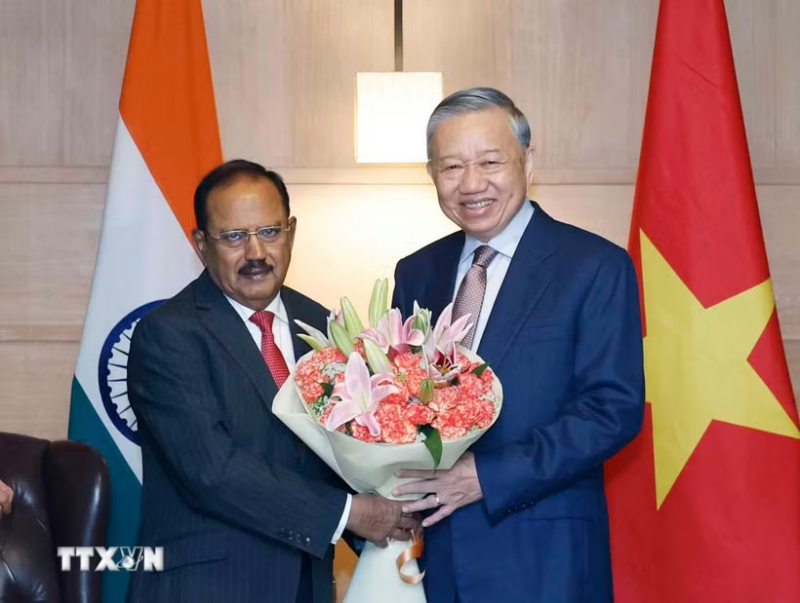 Tổng Bí thư, Chủ tịch nước Tô Lâm tiếp Cố vấn An ninh Quốc gia Ấn Độ Ajit Doval -0