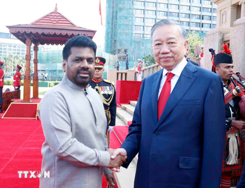 Lễ đón trọng thể Tổng Bí thư, Chủ tịch nước Tô Lâm thăm cấp Nhà nước Sri Lanka -0